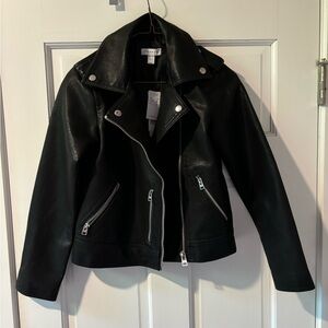 Topshop Faux Leather Moto Jacket